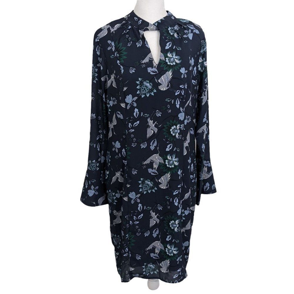 Vanessa Williams Navy Floral Dress NWT Size Small Blue wedding guest dress